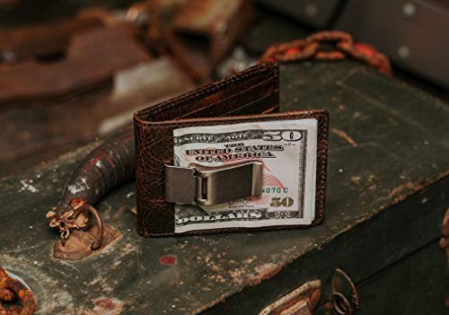 Full Grain Leather Bifold Money Clip Wallet A631962