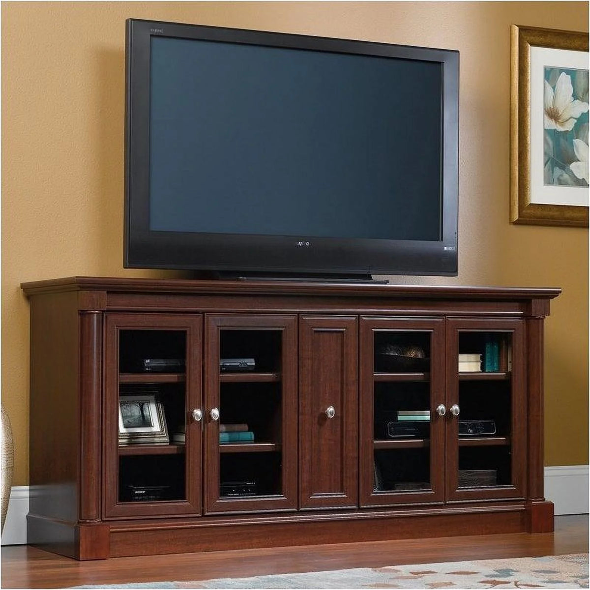 Cherry Entertainment Credenza with Cord Management M2013