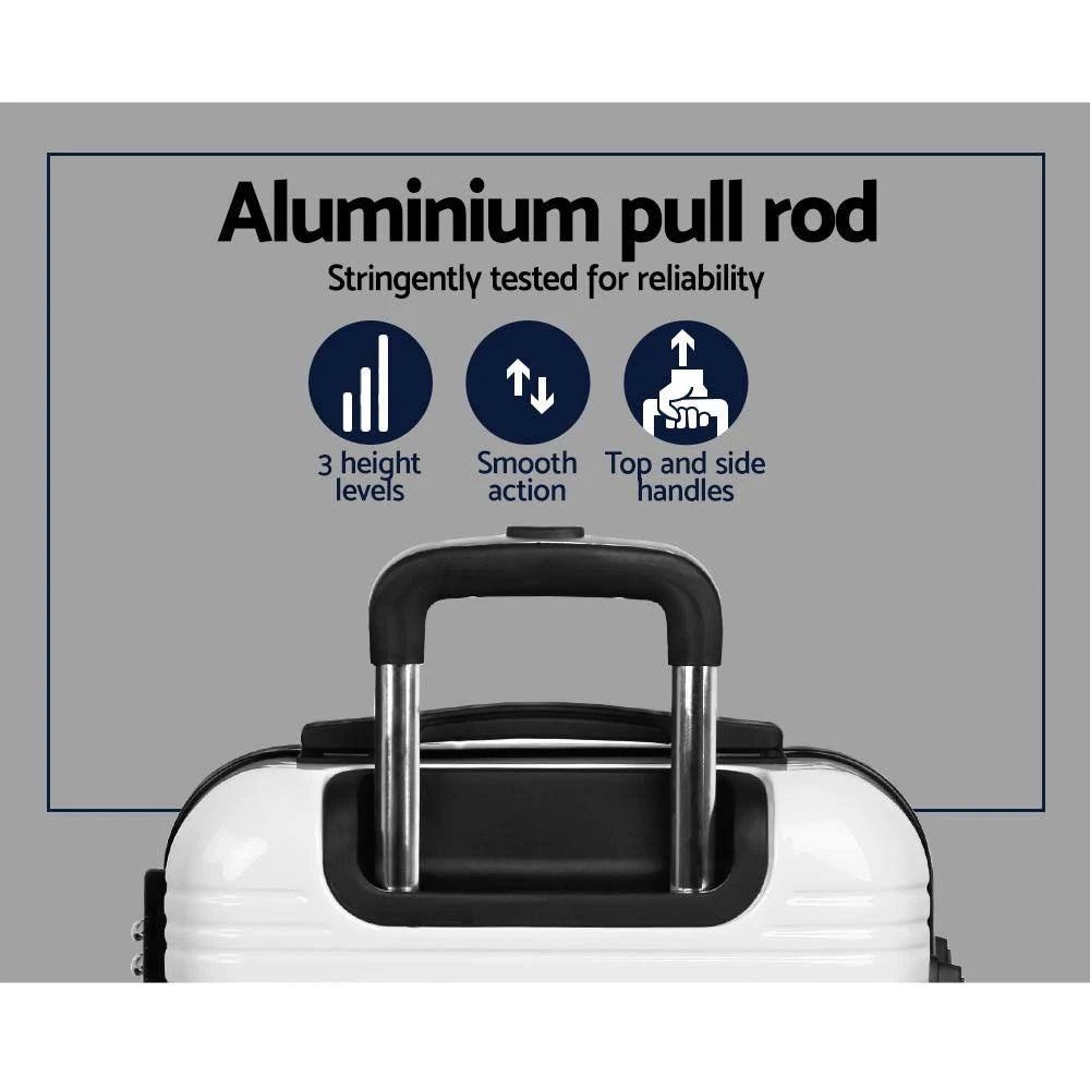 Lightweight Hard Suitcase Luggage Black & White W156
