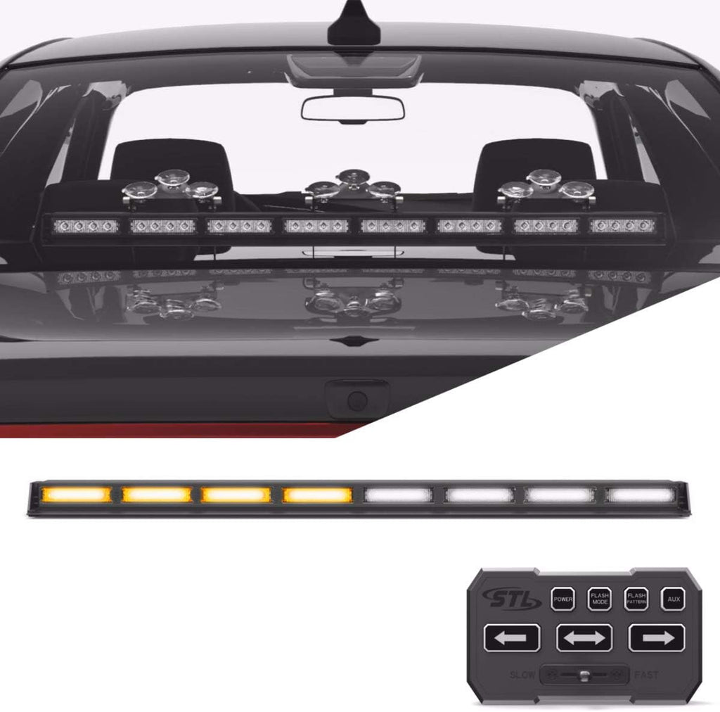 Amber 8 Head LED Traffic Advisor Strobe Light Bar H794769