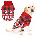 Red Plaid Dog Hoodie with Hat and Pocket O335