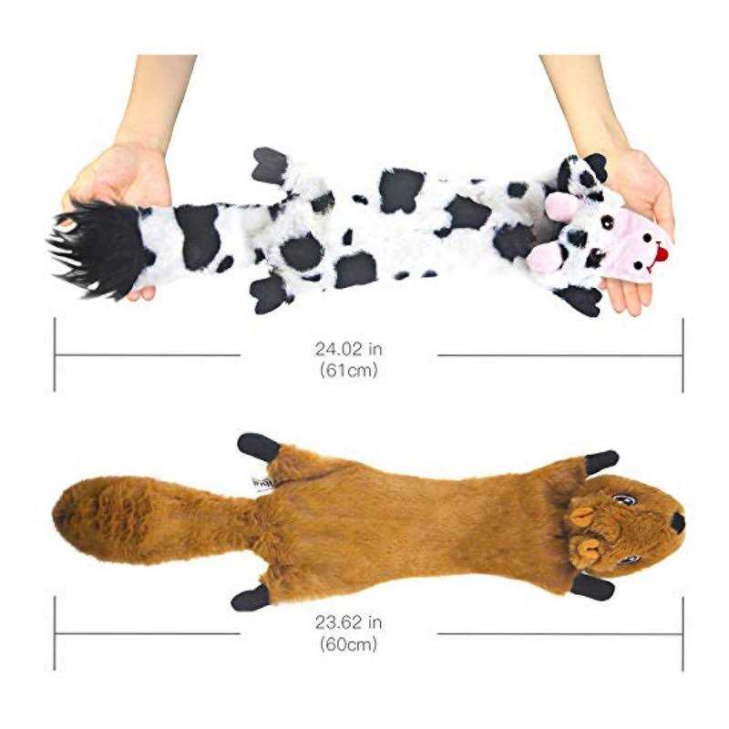 Crinkle Dog Toy No Stuffing Duck with Soft Squeaker E18693