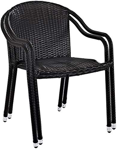 Brown 4-Piece Stackable Wicker Outdoor Chair Set F73513