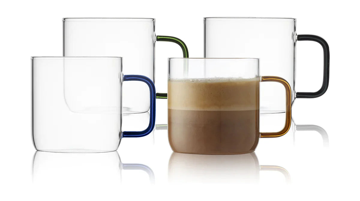 Glass Cup 30cl 4pcs Assorted E197