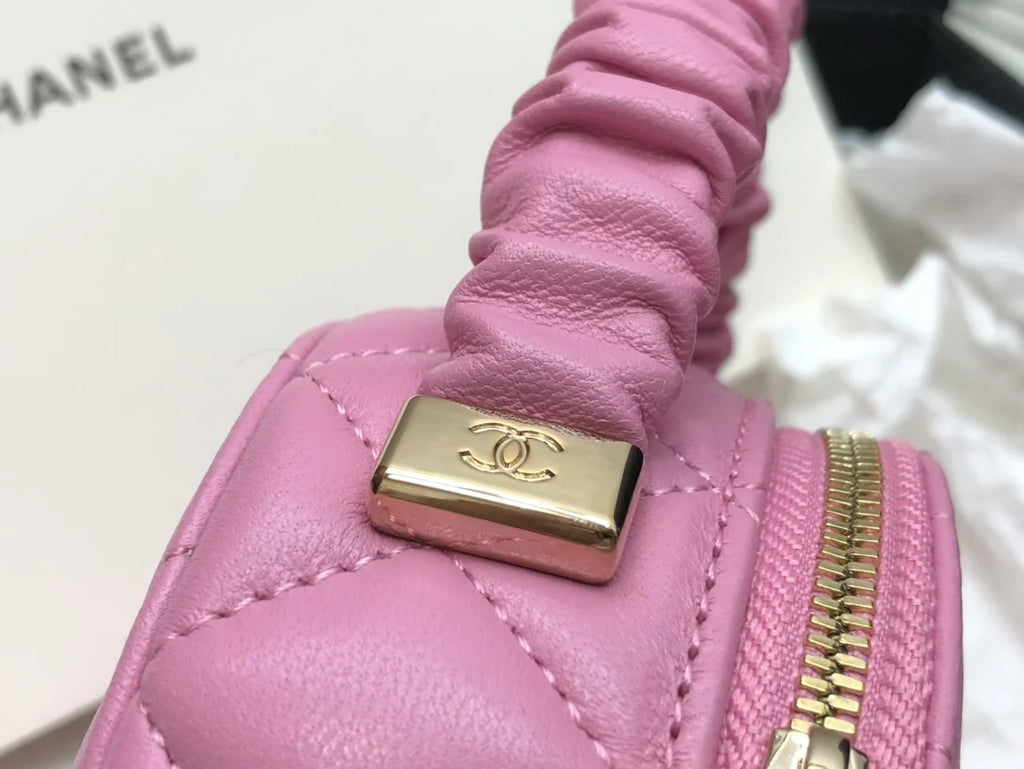 Shiny Gold Pink Vanity Case Bag C495