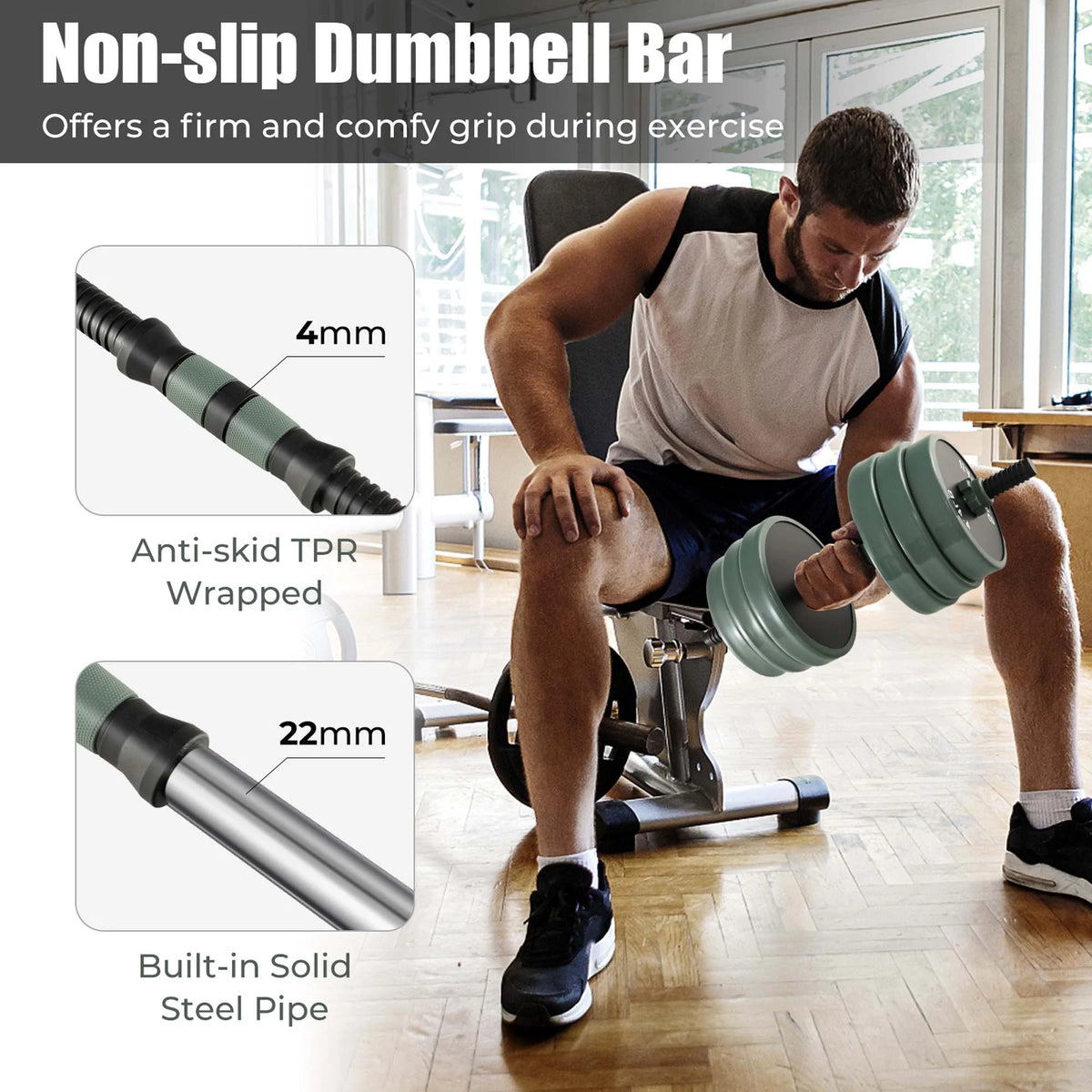 4 in 1 Adjustable 47lbs Dumbbell Set O6929