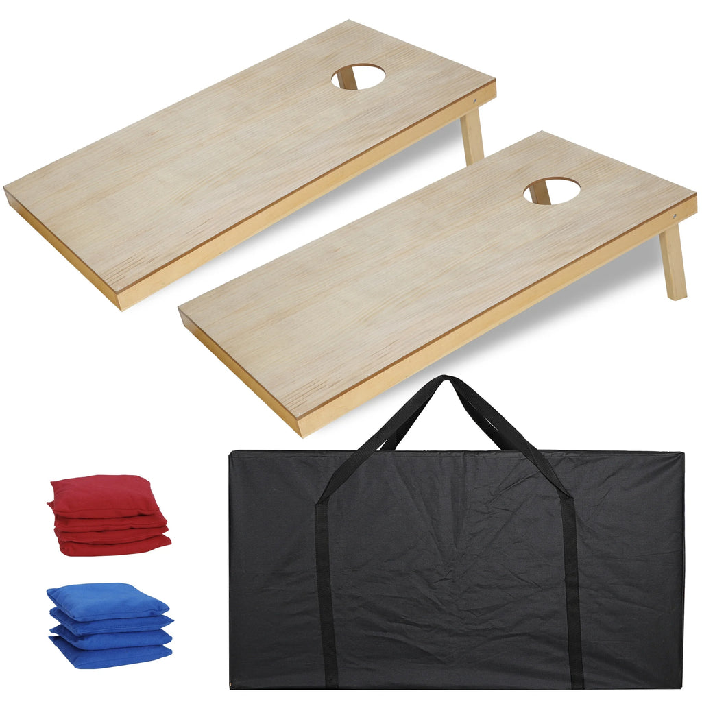 Portable Wood Cornhole Game Board Set with 8 Bean Bags & Carry Case P196332