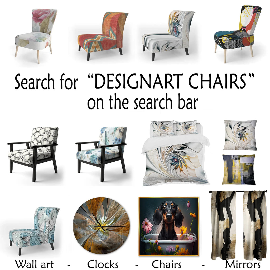 Upholstered Patterned Accent Chair and Arm Chair L828
