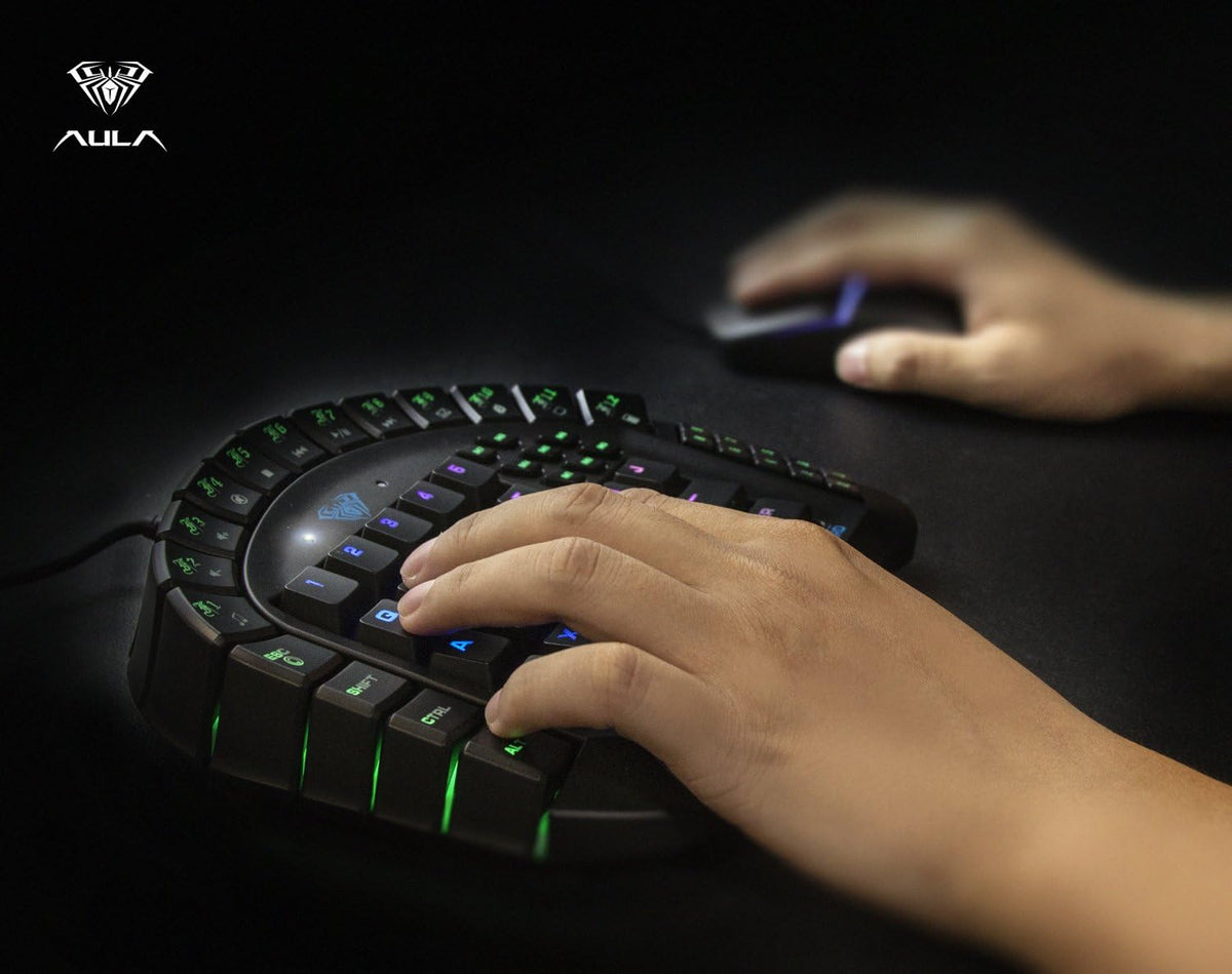 One Handed Mechanical Gaming Keyboard with RGB Backlit Effects F322