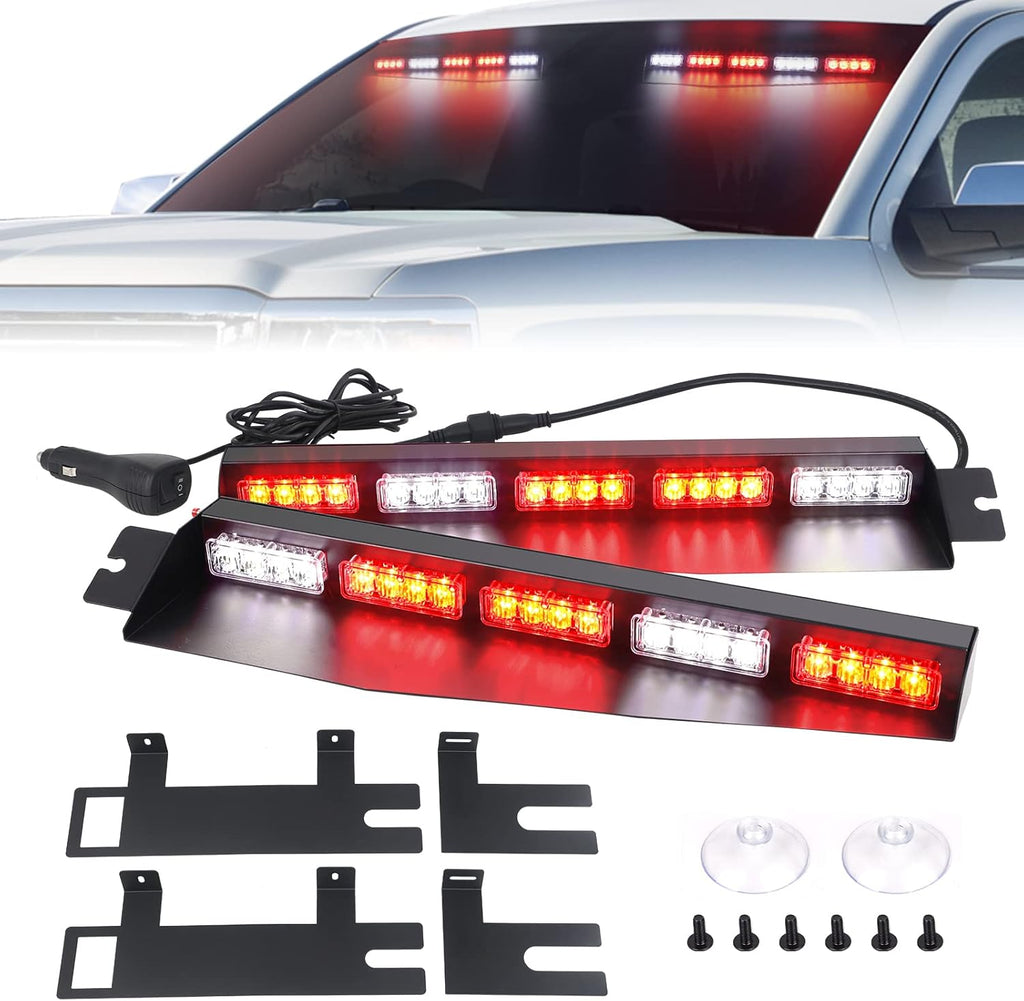 34 inches 40 LED Green White Strobe Light Bar for Trucks Q6595