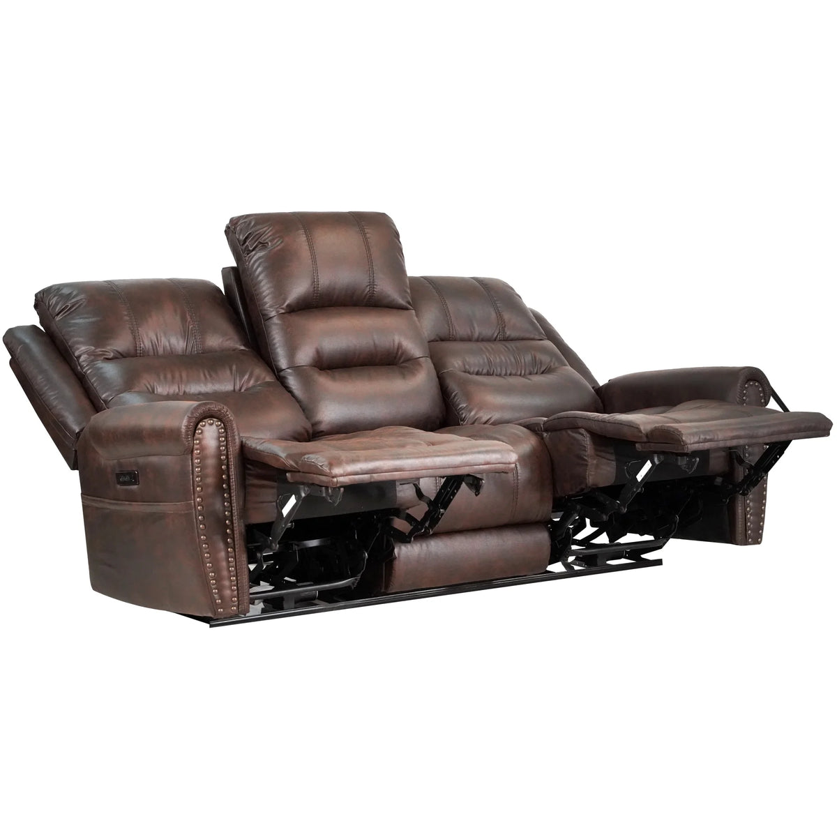Brown Power Reclining Sofa with Power Headrest C831