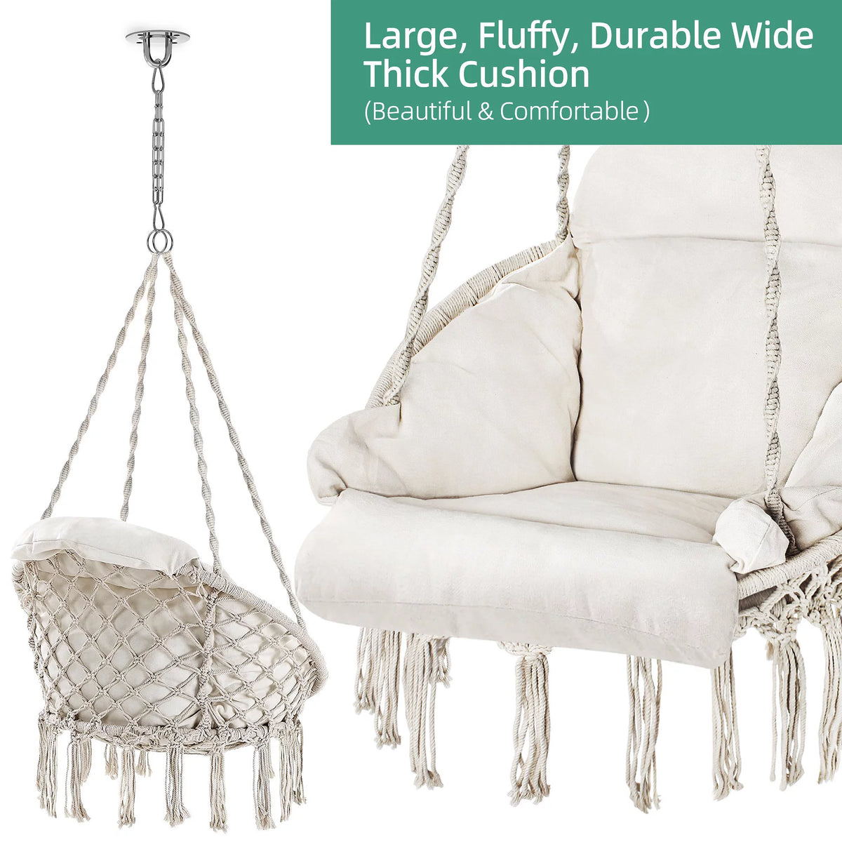 Hanging Hammock Swing Chair with Cushion P56711