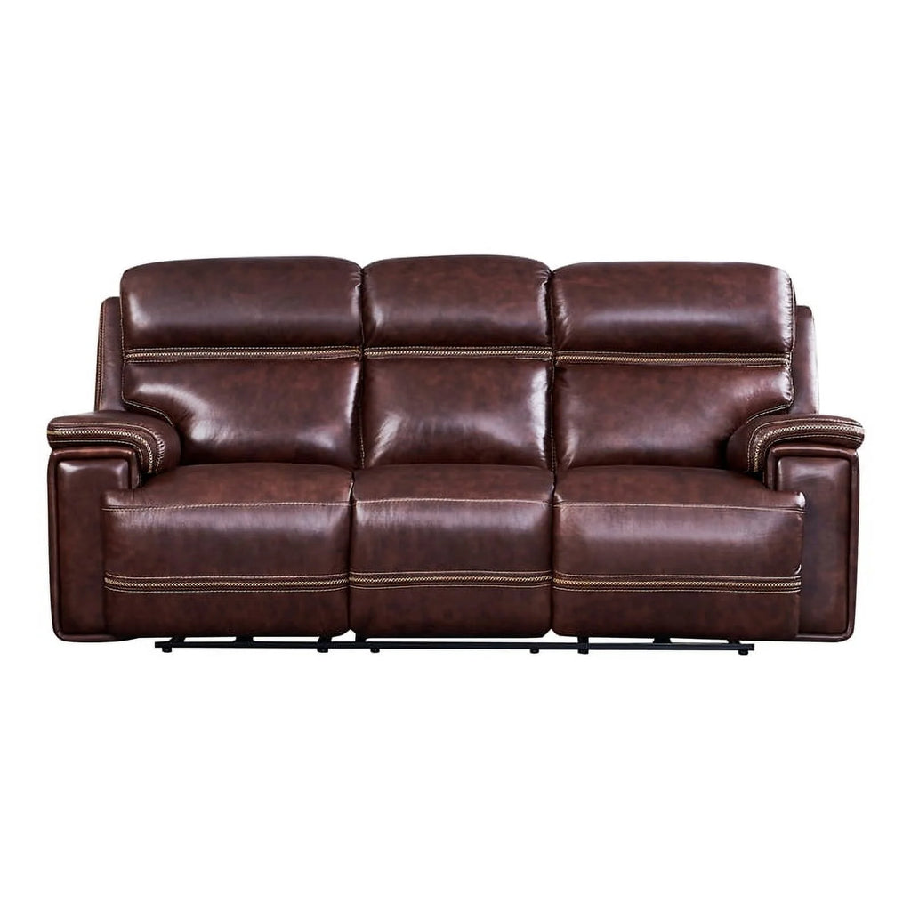 Brown Leather and Hardwood Sofa S316859