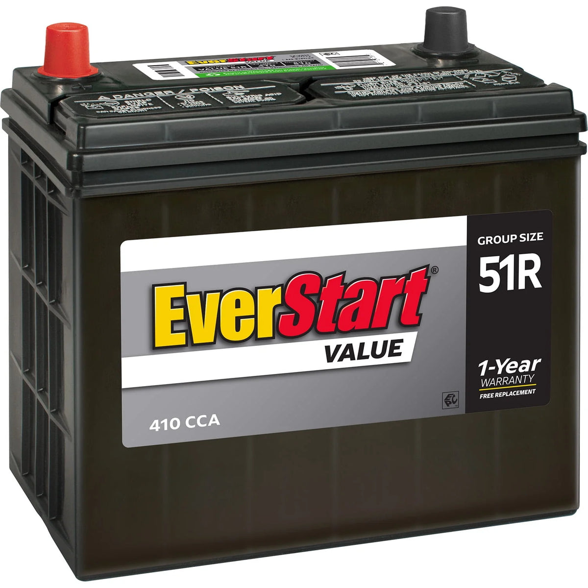 Lead Acid Automotive Battery Group Size 51R 12 Volt 410 CCA Z709