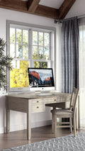 Distressed Acacia USB Charging Desk X795693