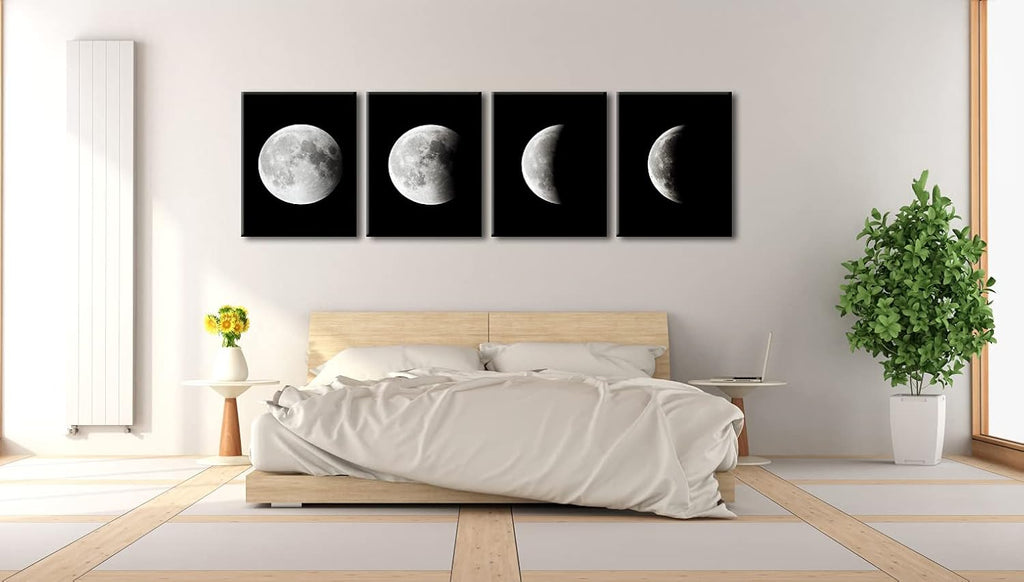 Moon Large Modern Giclee Canvas Prints Abstract Space Paintings on Stretched and Framed Canvas Wall Art Y827474