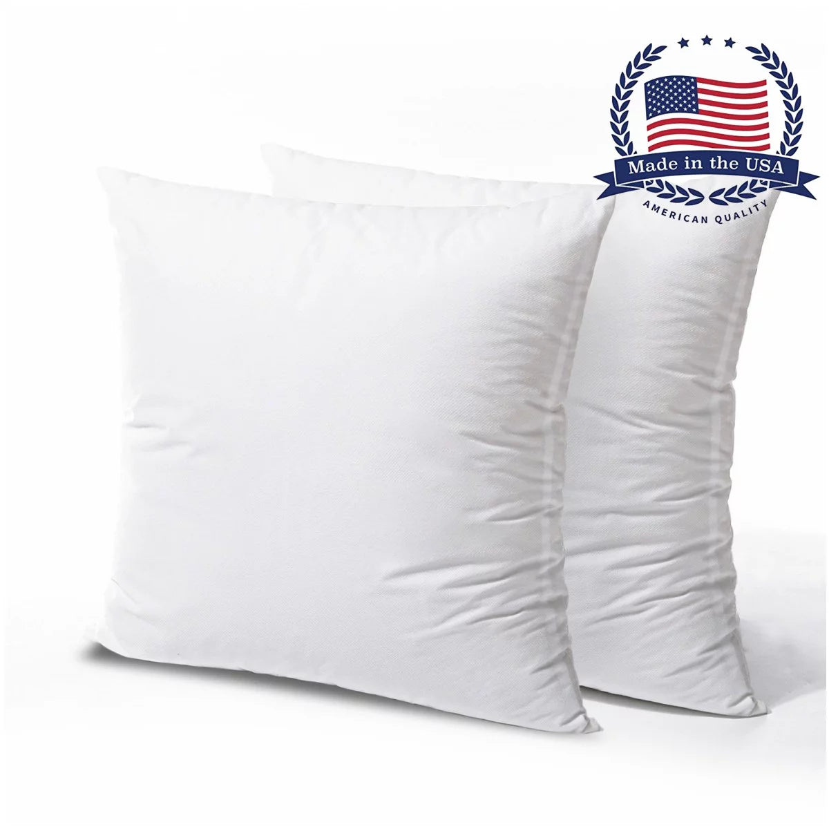 Hypoallergenic Square Throw Pillow Inserts, 2 Pack, 20 x 20 inches N1380