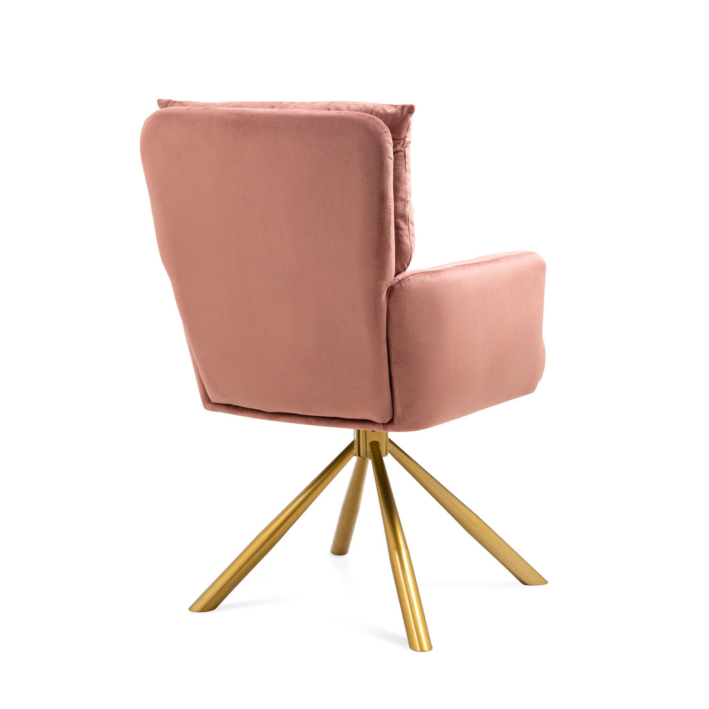 Pink Velvet High Back Swivel Accent Chair B499