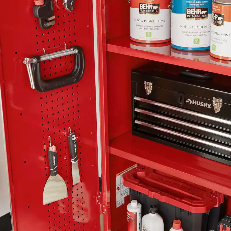 24-Gauge Steel Freestanding Garage Cabinet in Red J9639