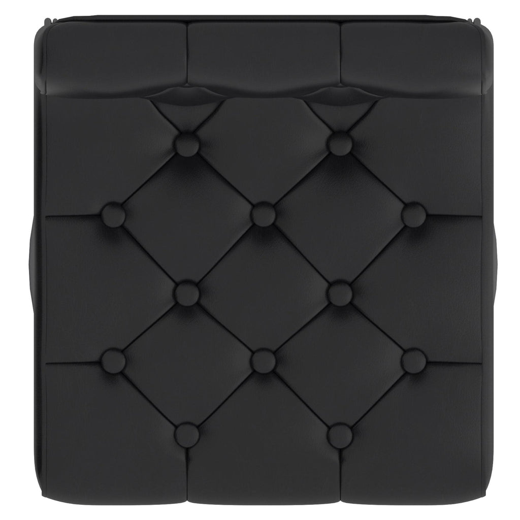 Grey Faux Leather Tufted Adjustable Stool Set of 2 B807985