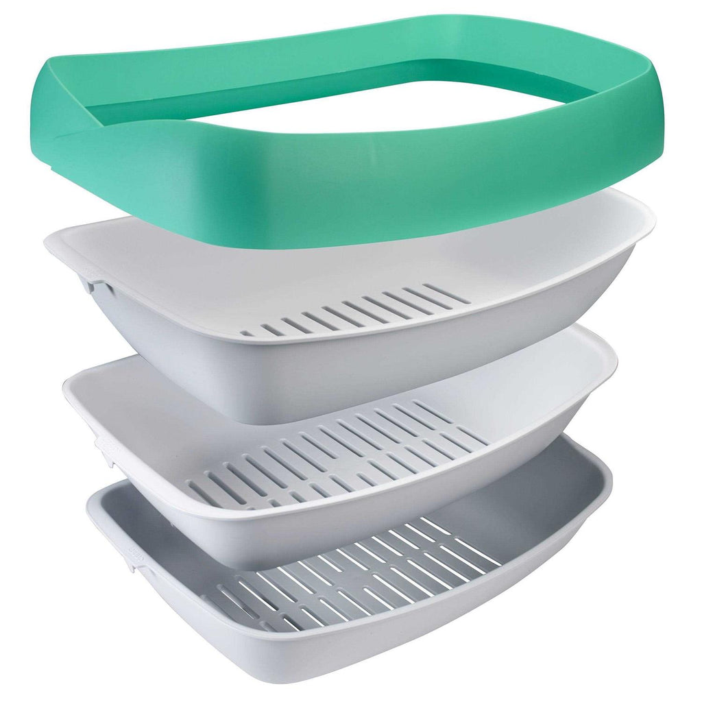 3 Sifting Tray Cat Litter Box with Non-Stick Coating M828