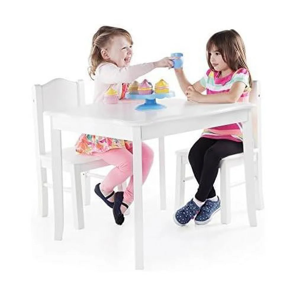 White Wooden Toddler Table And Chairs Set Y587