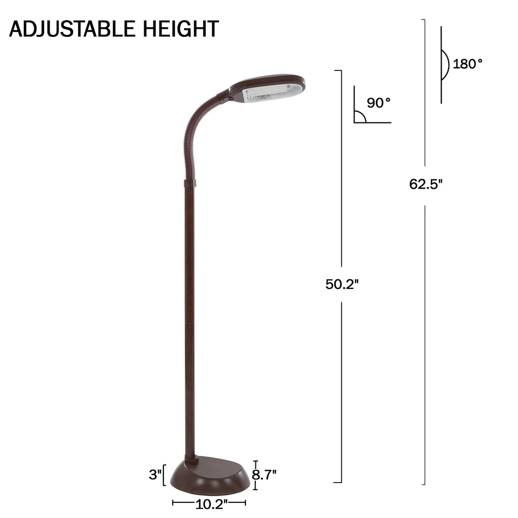 Brown Woodgrain Floor Lamp with Bendable Neck C991