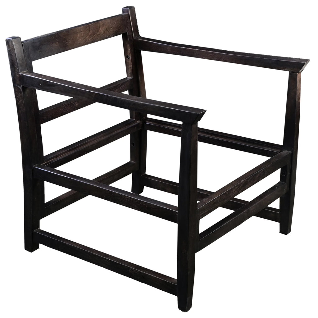 27 Inch Mango Wood Accent Chair with Pillow Back N8209