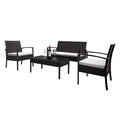 4 PCS Patio Rattan Conversation Furniture Set Z1459