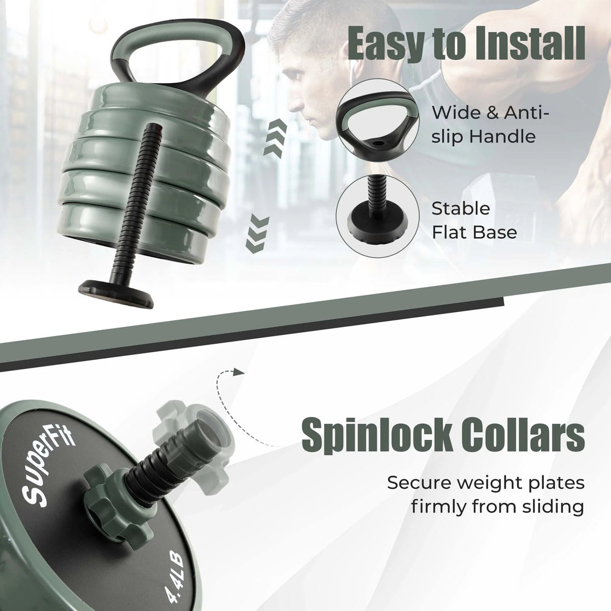 4 in 1 Adjustable 47lbs Dumbbell Set O6929