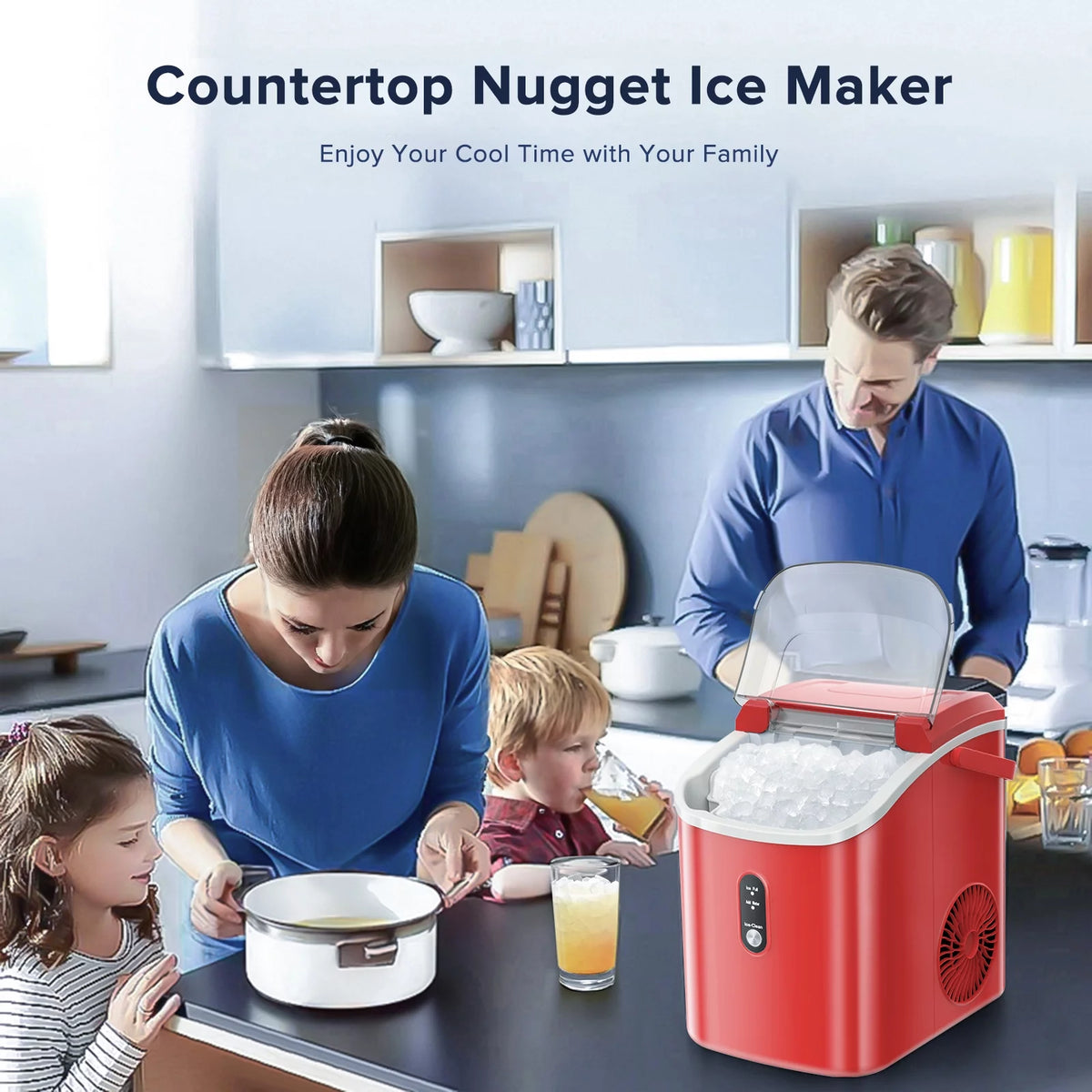 Portable Countertop Nugget Ice Maker with Self-Cleaning P989