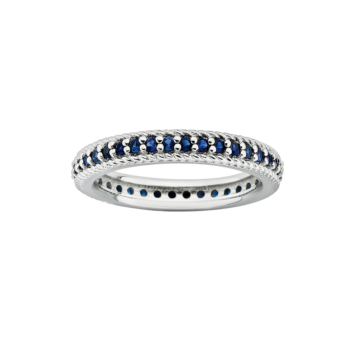 Sterling Silver Created Sapphire Eternity Ring X153485