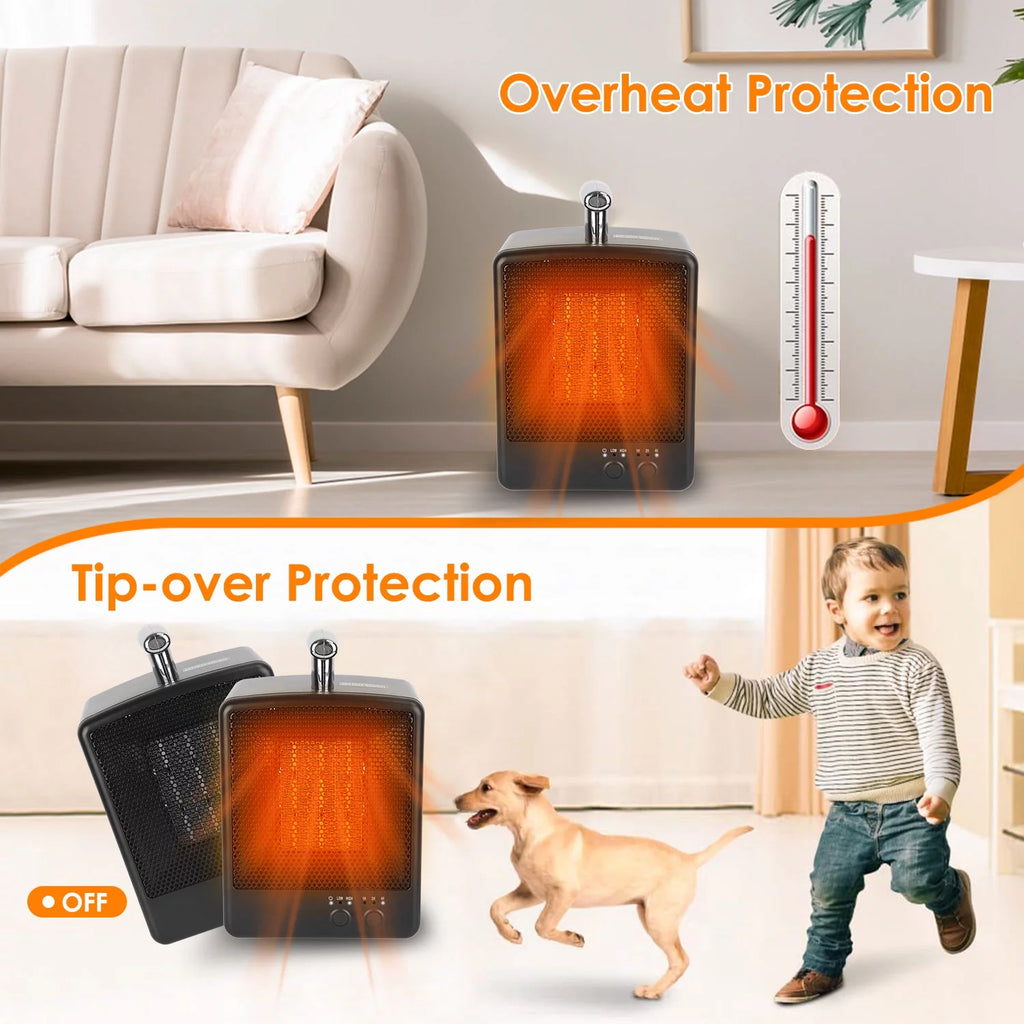 Electric Ceramic Space Heater with Tip-over Protection D556228