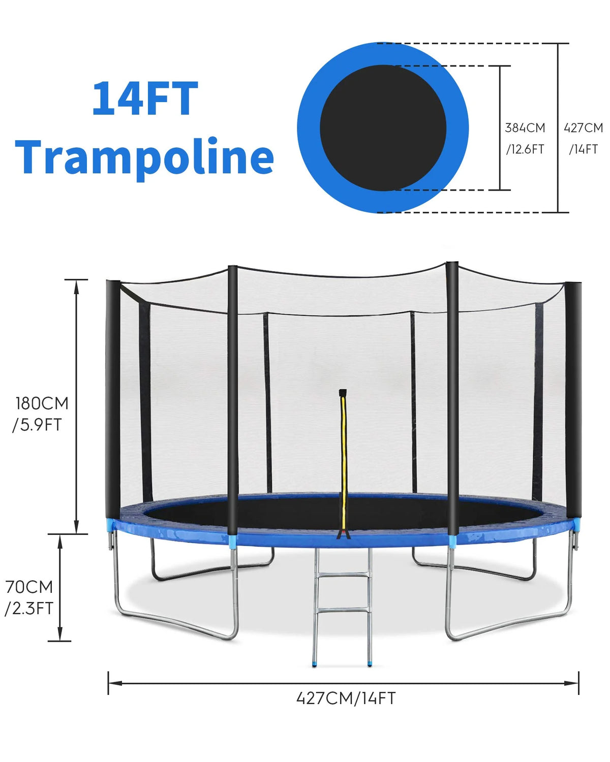 14FT Trampoline with Safety Enclosure Z673159