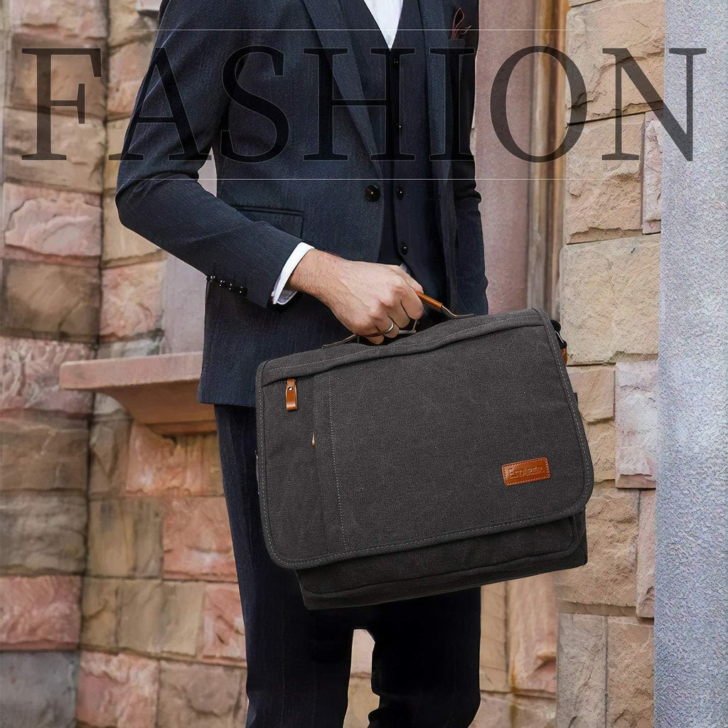 Water-resistance Canvas Shoulder Bag 15.6 Inch Laptop H669