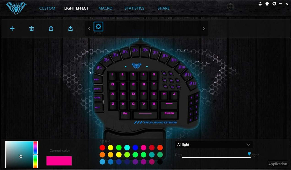 One Handed Mechanical Gaming Keyboard with RGB Backlit Effects F322