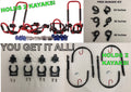 FIRE ENGINE RED FOLDING KAYAK RACK ROOF TOP AND WALL CARRIER BUNDLE B5108