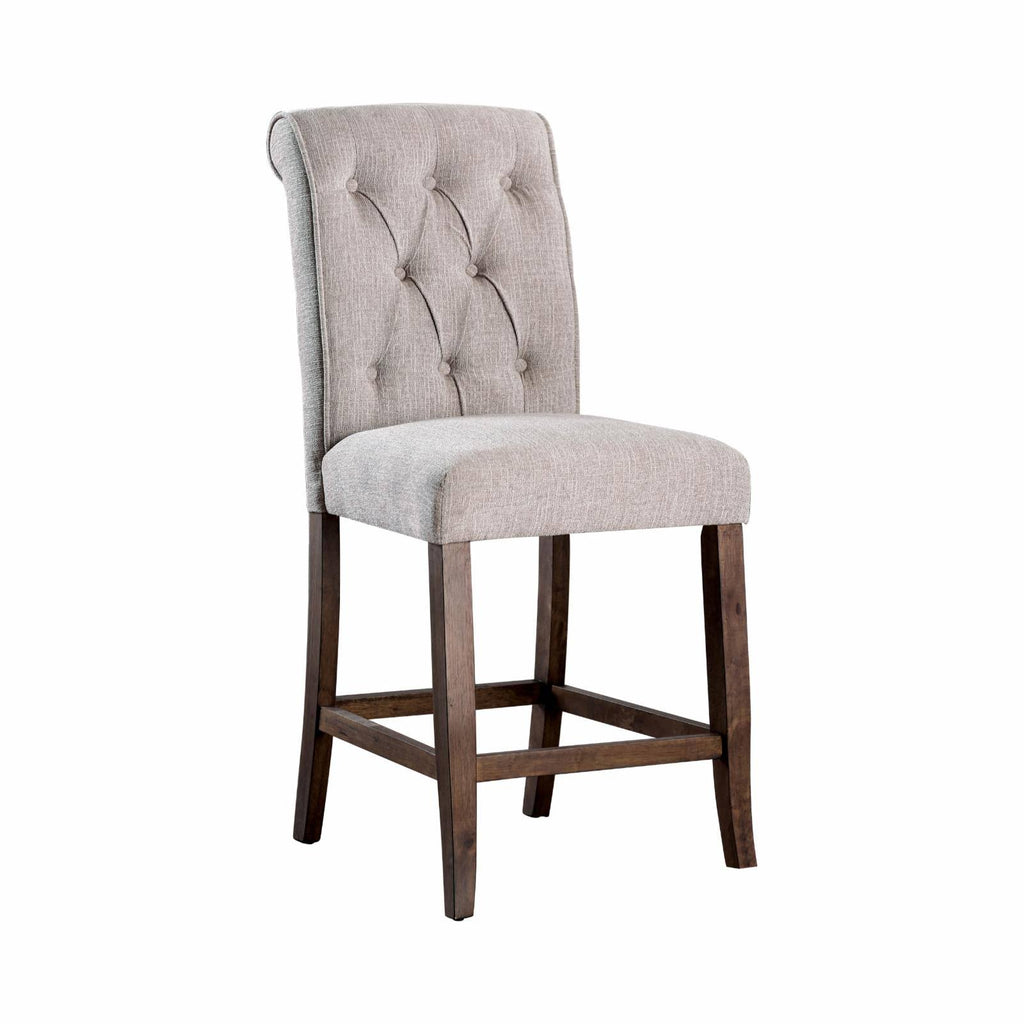 Scroll Back Button Tufted Counter Height Dining Side Chairs - Set of 2 I4021