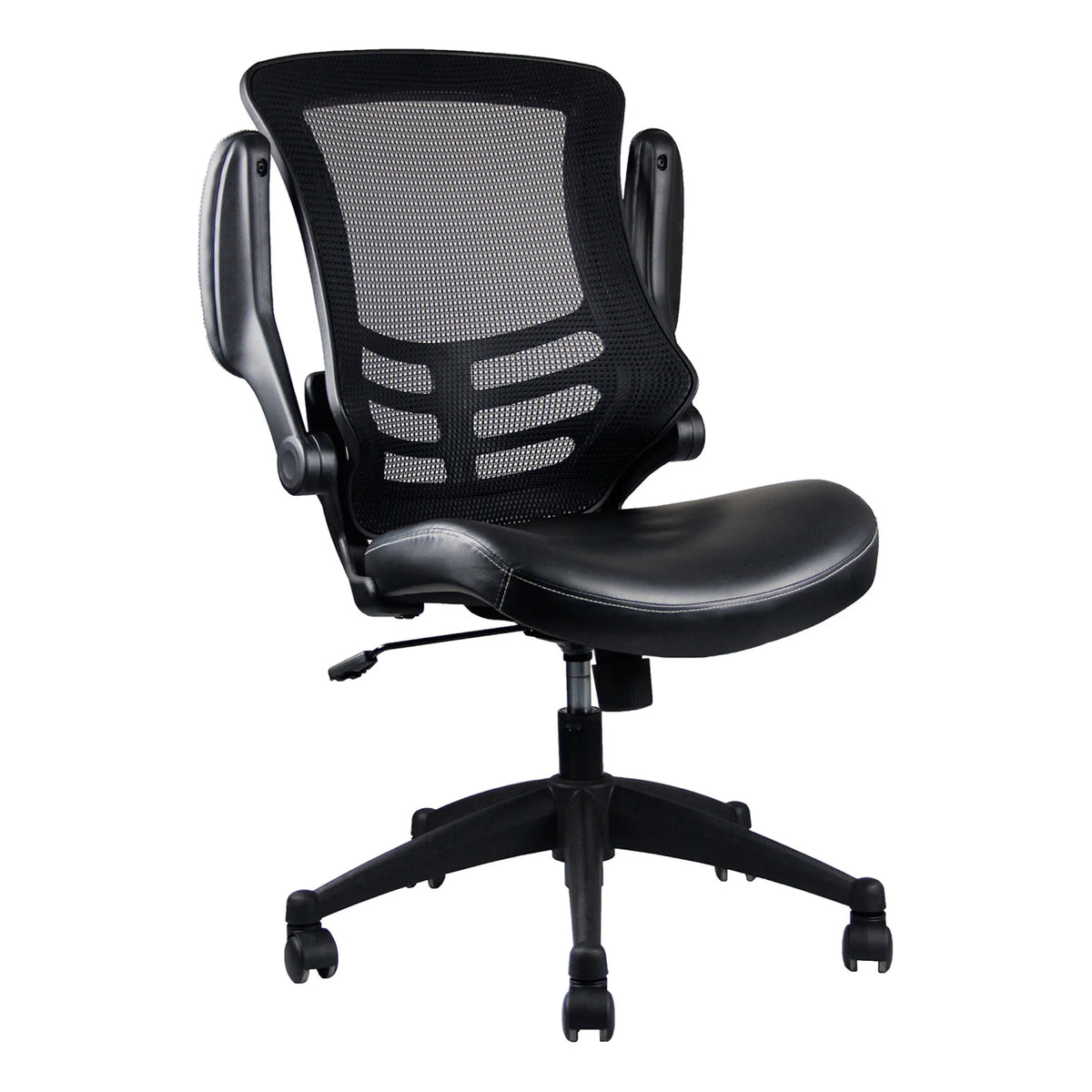 Black Mid-Back Mesh Office Chair with Adjustable Arms P35824