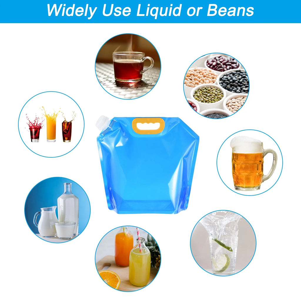 10L Collapsible Water Container Bag, 4 Pack Clear Blue N16180