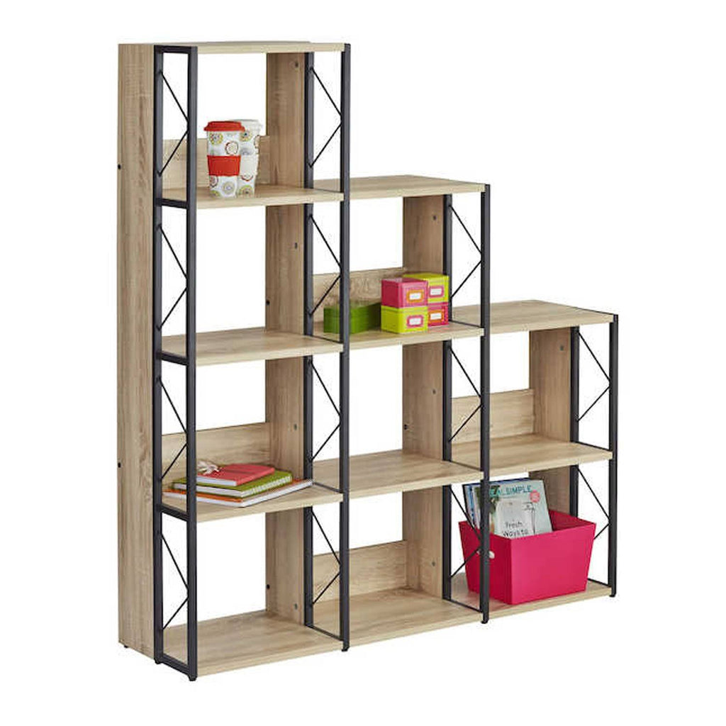 Black 9-Shelf Bookcase P618