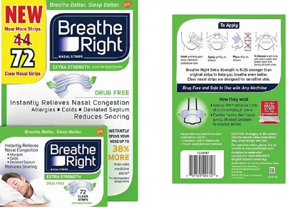 Drug-Free Nasal Strips 72 Count I837