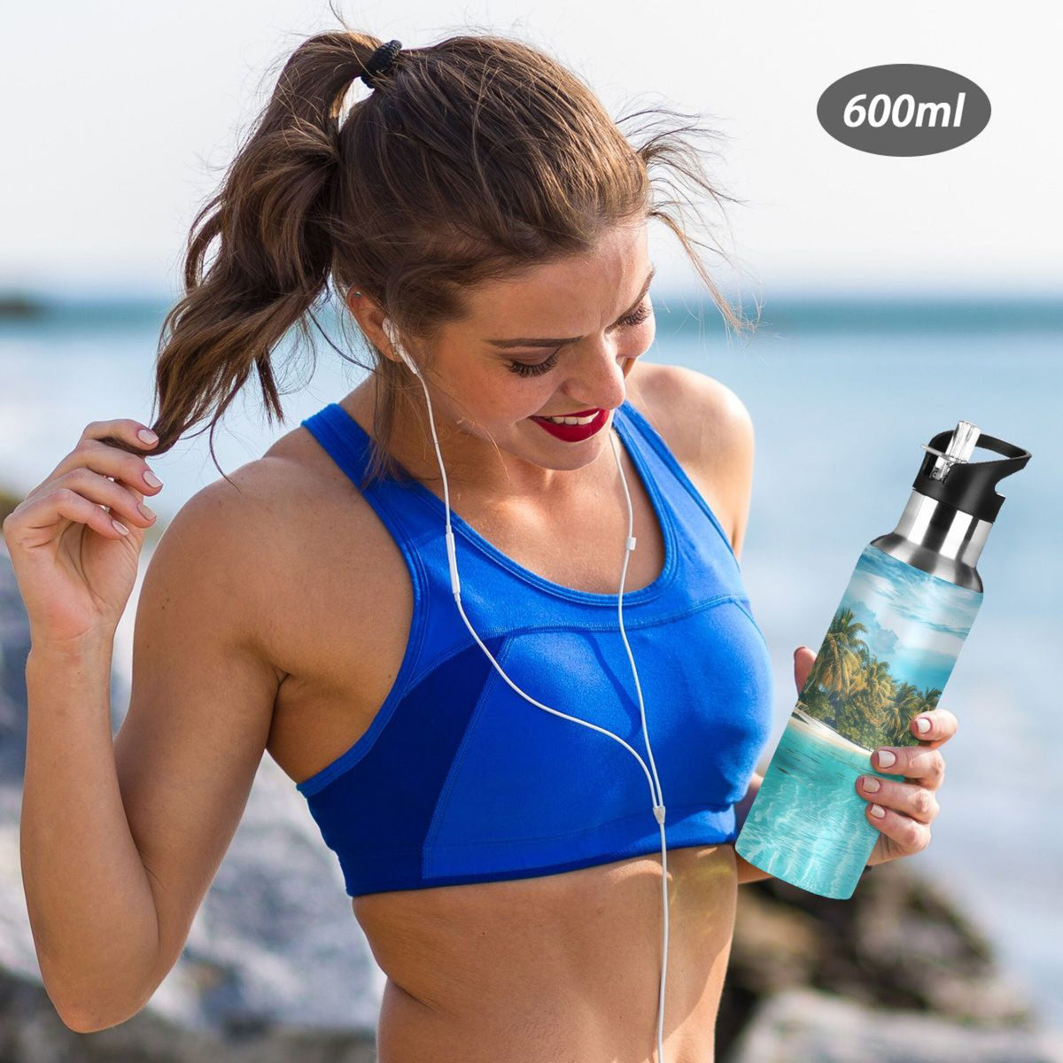 20 oz Insulated Stainless Steel Water Bottle with Straw Lid F9960