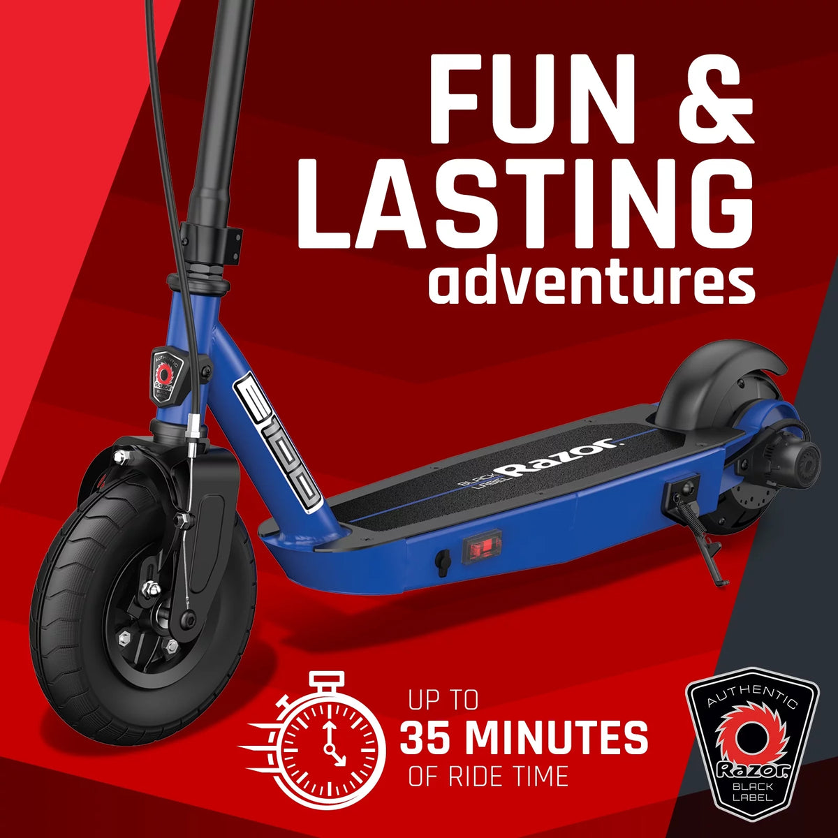 Blue Electric Scooter with 8 Pneumatic Front Tire B436