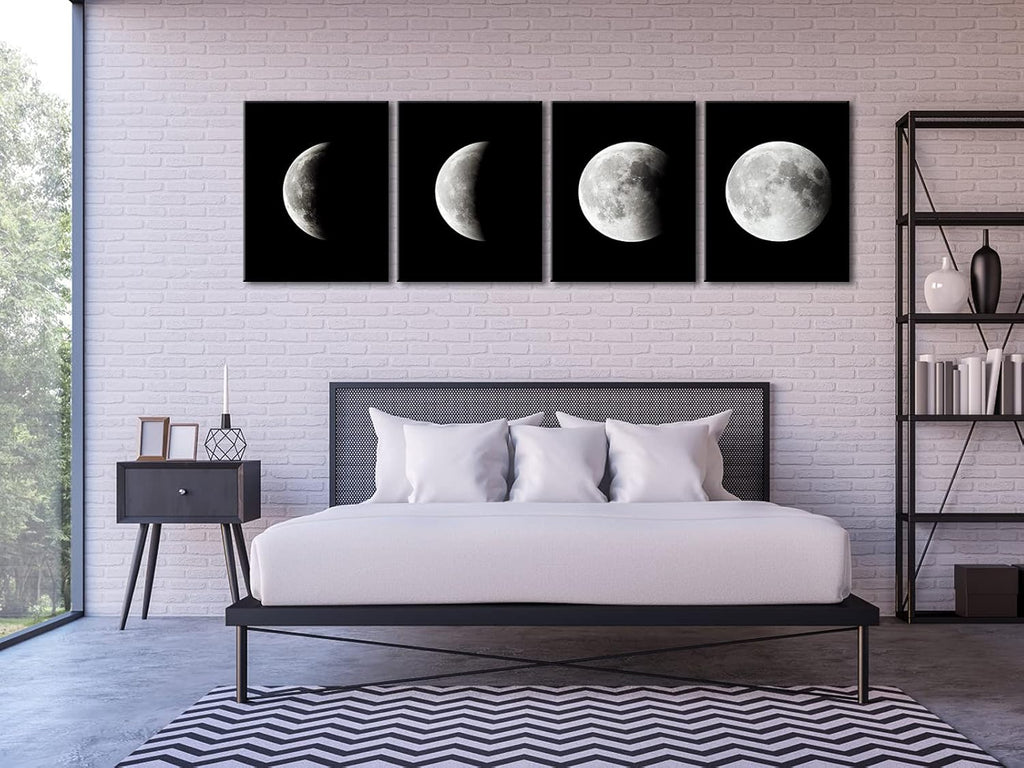 Moon Large Modern Giclee Canvas Prints Abstract Space Paintings on Stretched and Framed Canvas Wall Art Y827474