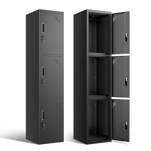 Metal Storage Cabinet with Keys, 71" 1 Door Black L6706
