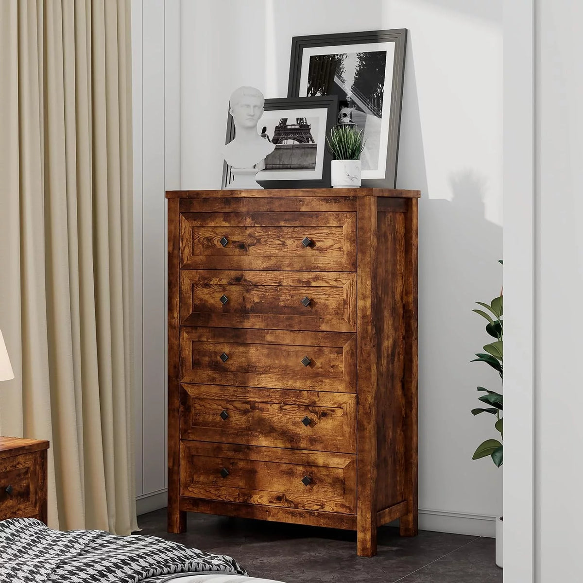 Farmhouse 5 Drawers Wood Dresser X88077