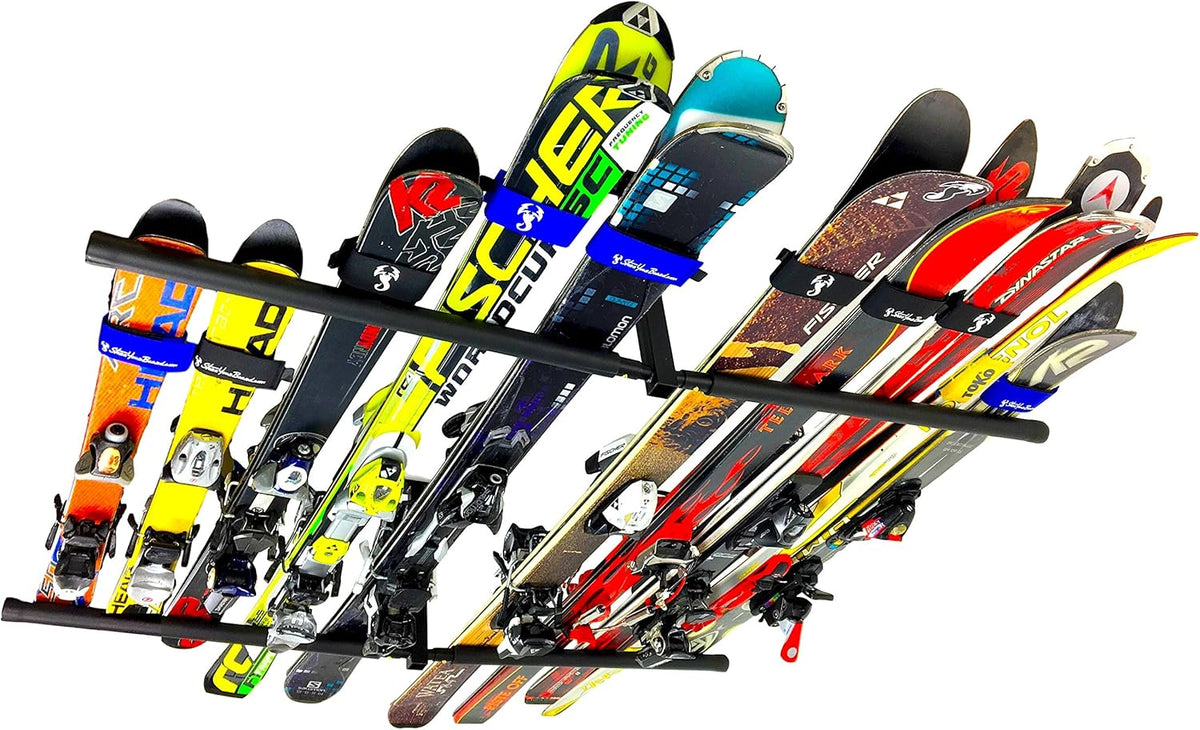Ski and Snowboard Ceiling Storage Rack, Overhead Hanger Mount, Pack of 2 I88732
