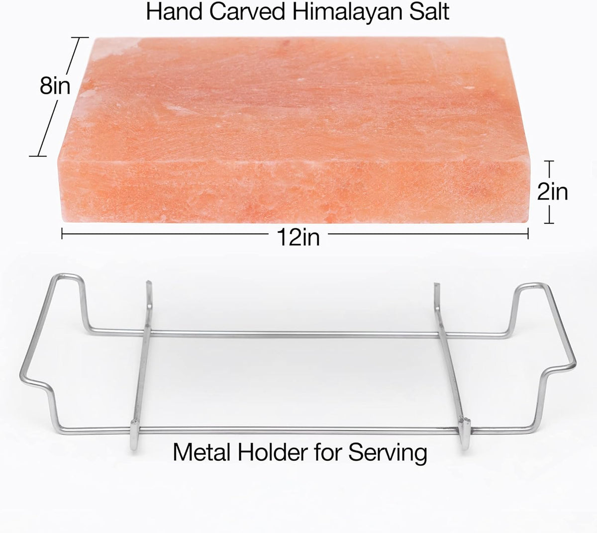 Himalayan Salt Block with Stainless Steel Holder T8928