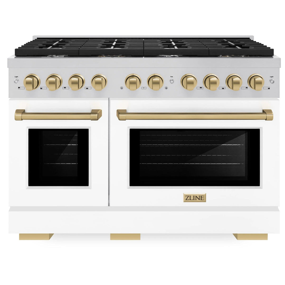 48 6.7 cu. ft. Double Oven Gas Range in Stainless Steel with White Matte Doors T66601